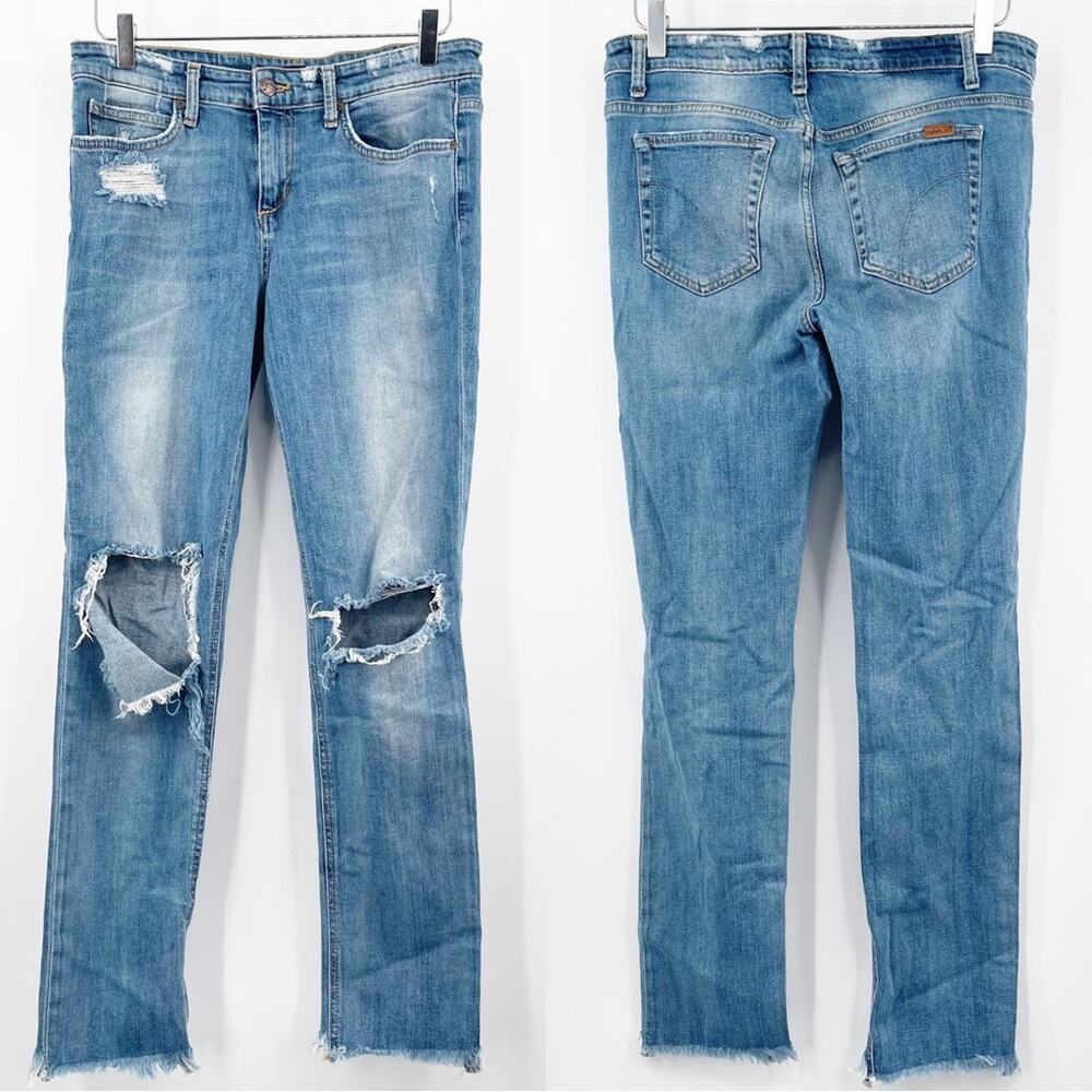 JOES Jeans Easy Fit Crop Jeans Distressed Raw Hem Denim Cropped Deedi Size 28